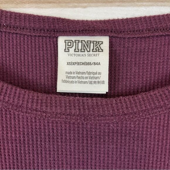 NWOT PINK Purple/Plum Waffle Long Sleeve T-shirt Warm Shirt Size Extra S… - Picture 8 of 11